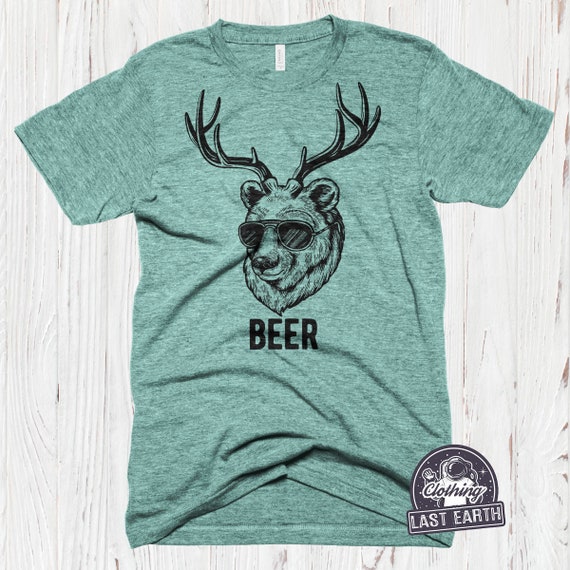 Funny Beer Shirt Deer Bear T Shirt Drinking Shirt Hunting Fishing Shirt Dad Gift  Mens Shirt Vintage Shirt -  Canada