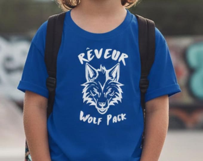 Rêveur Wolf Pack Youth Graphic Tee PBIS School Spirit t shirt Kids House System Classroom Culture Top Dreamer Student T-Shirt