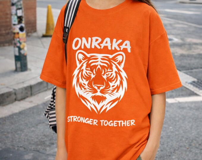 Onraka Stronger Together T-Shirt Youth Tiger School Spirit Tee Classroom Culture Top Kids T Shirt Student Pride Apparel