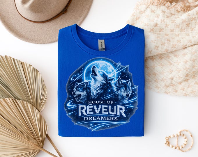Rêveur Dreamer Wolf Moon Adult Graphic Tee School Spirit t shirt Teacher Classroom Culture Top House System Pride T-Shirt Gift