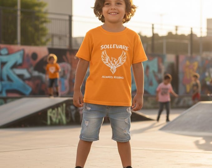Sollevare Rising Phoenix Youth Graphic Tee PBIS School Spirit t shirt Kids House System Classroom Culture Top Student Gift