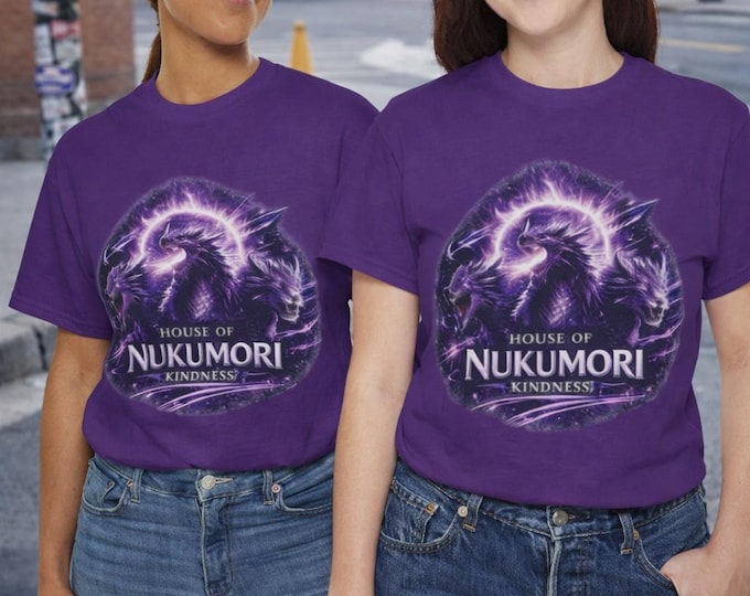Nukumori Kindness Dragon Crest Adult Graphic Tee Purple School Spirit t shirt Teacher Classroom Culture Top House System Pride T-Shirt