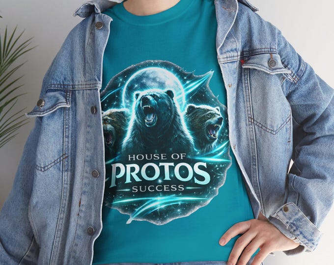 House of Protos Success Bear Adult Graphic Tee School Spirit t shirt Leadership Classroom Culture Top House System Pride T-Shirt