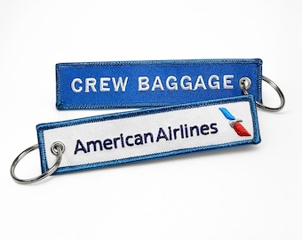 American Airlines Crew Baggage Embroidered Keyring
