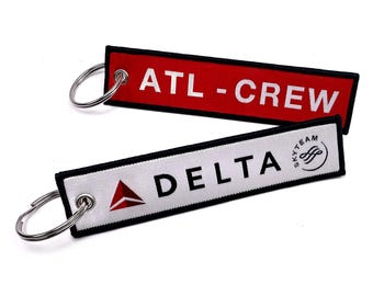 Delta Airlines Crew Embroidered Keyring