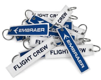 Llavero bordado de la tripulación de vuelo de Embraer