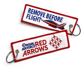 Red Arrows RBF Embroidered Keyring