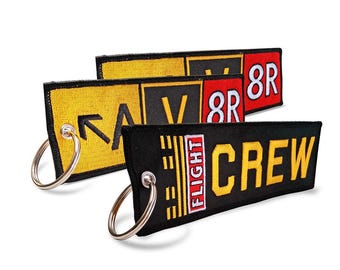 Aviator/Crew Embroidered Keyring