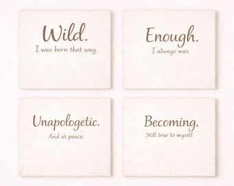 Wild I Was Born That Way Wall Art Set | Minimalist Affirmation Prints | Neutral Bedroom Decor | Printable Quote Art (Set of 4)