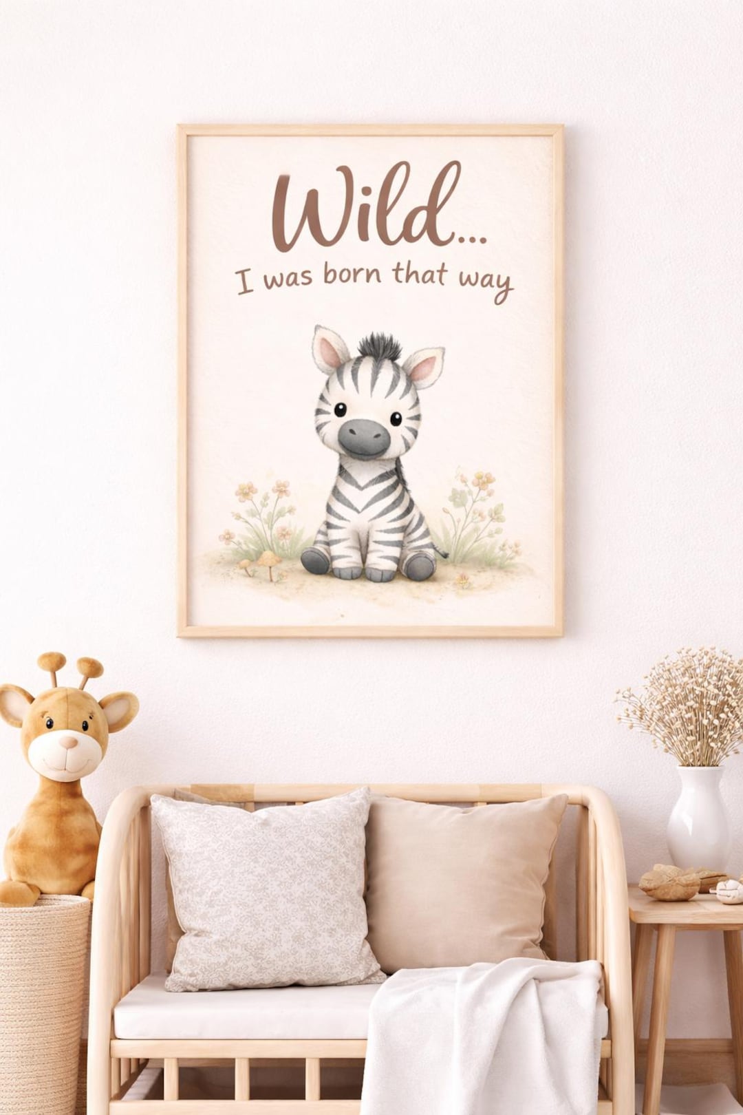 Wild Zebra Nursery Wall Art | Printable Safari Nursery Decor | Neutral ...