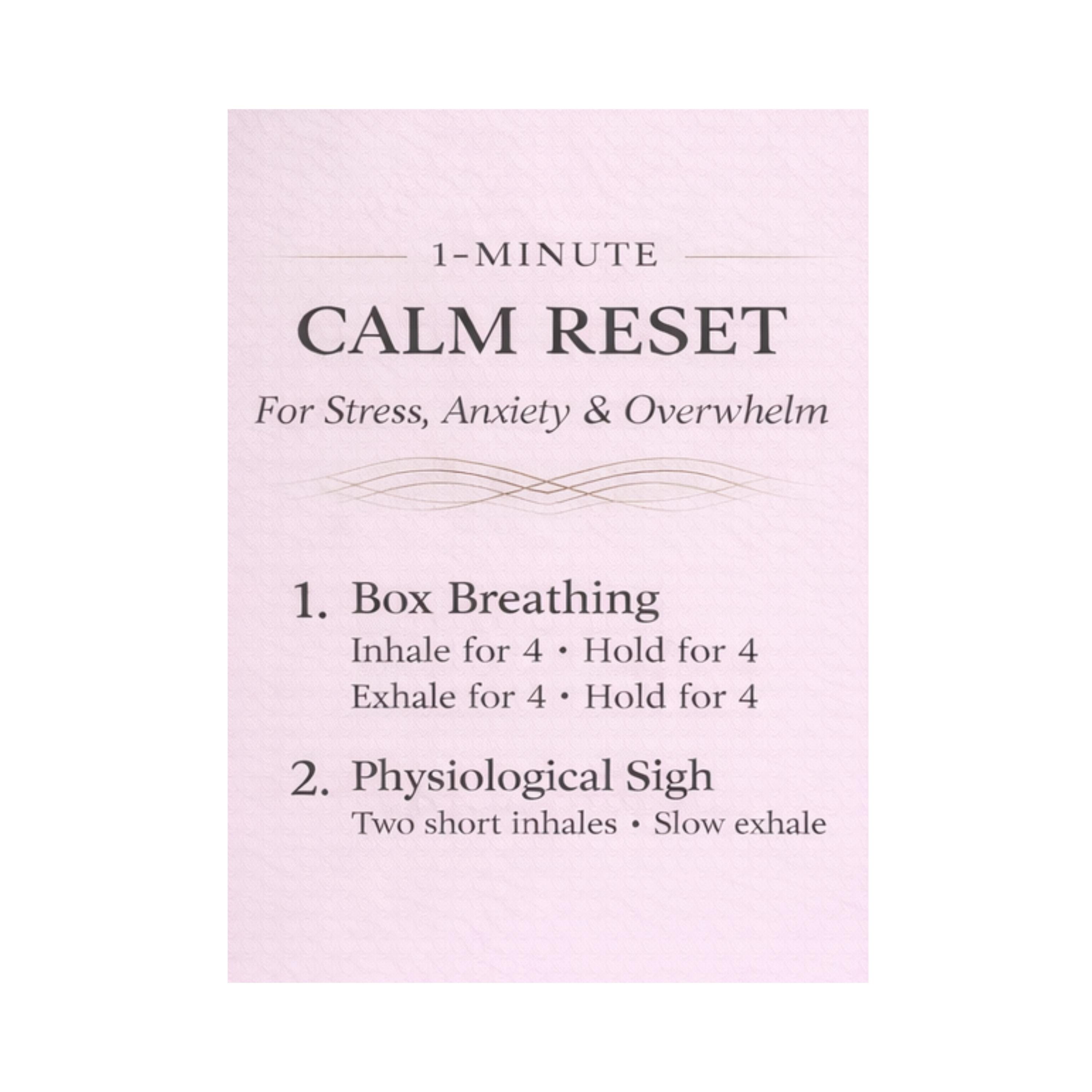 Stress Reset Routine 1 Minute Calm Reset Printable | Anxiety Relief Wall Art | Stress Reset ...