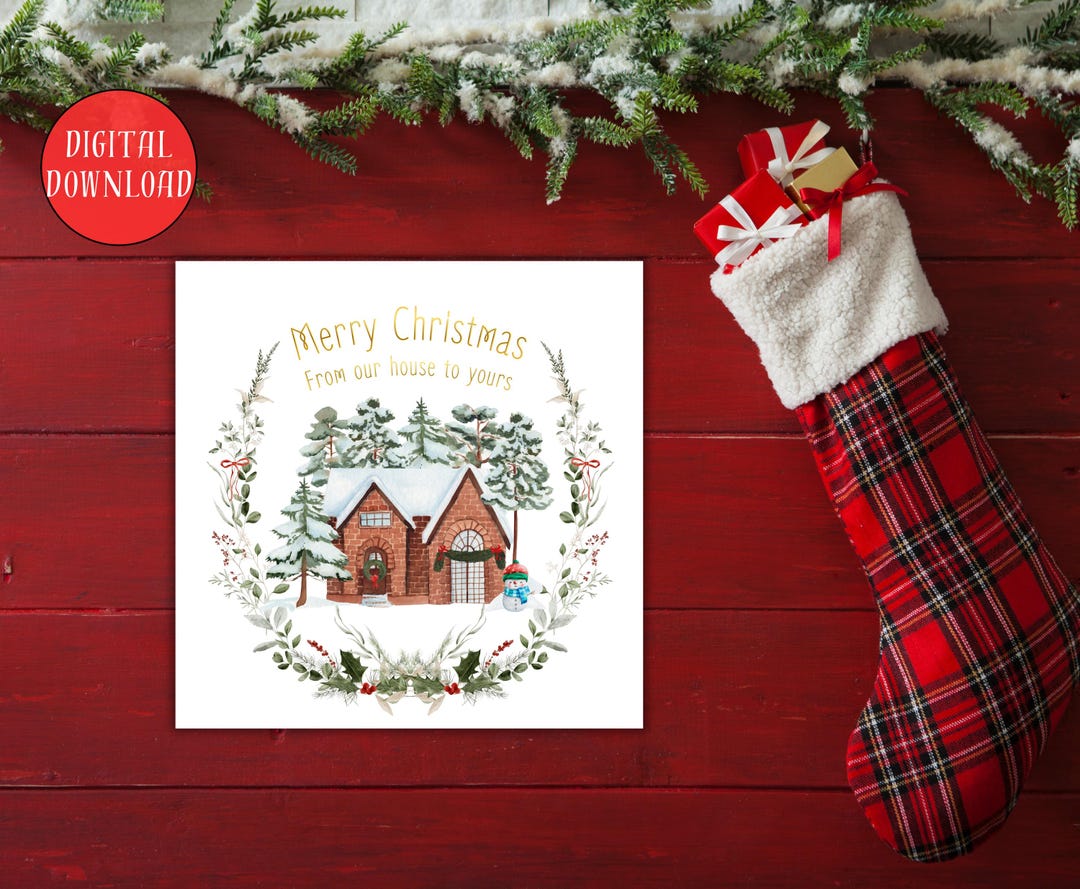 From Our House to Yours Card, Merry Christmas Greeting Card for ...