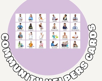 24 Community Helpers and School Personnel Cards | Early Learning | ABA & Classroom Resource