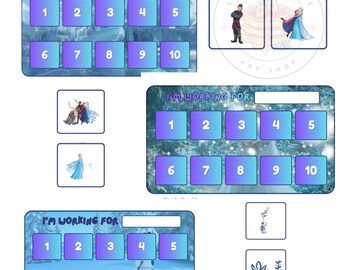 Winter Princess Token Boards (Reward Charts) Visuals for SpEd ABA
