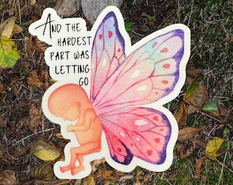 Pregnancy Loss Sticker, Baby with Butterfly Wings Memorial, Grief Gift