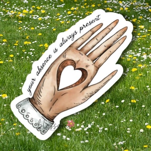Vinyl &quot;Your absence is always present&quot; Sticker -Pregnancy and Infant Loss - Healing Grief Journaling, Miscarriage Gift, Stillbirth Gift