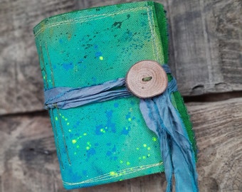 Mixed Media Art Journal -  Mini Sketch Book Pocket Size Artist Paper Journaling Hand Bound Books Canvas Abstract Artist Junk Journal Collage