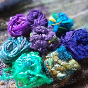 Art Yarn SURPRISE Selection Box Handspun Bulky Hand Dyed Yarns Weaving Handweaving Tapestry Wool Saori Fiber Fibre Crochet Knitting Felt