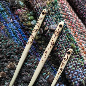 ONE Wooden Weaving Needle - Wildcrafted Magical Tapestry Weaving Nalbinding Yarn Bodkin Forest Fiber Art Knitting Needles Loom Wool Craft