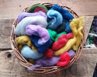100g Merino Waste Wool Tops Recycled Roving Dyed Spinning Fibre Fleece Wet Felting Fiber Needle Felt Handspinning Fibre Arts Crafts Weaving