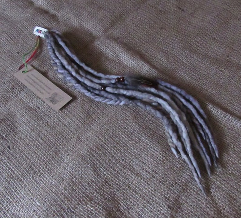 Silver Grey Felted Dreads Clip in Dreadlocks Extensions Wool Etsy