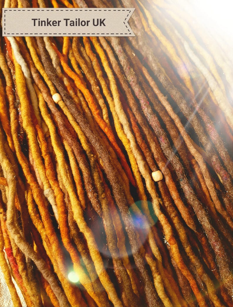 Double Ended Dreads Natural Brown & Ginger Felted Wool Etsy