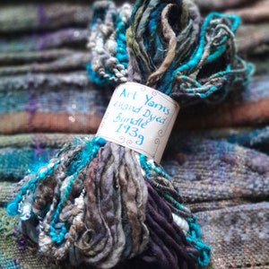 Pacote de fios de arte feitos à mão, volumosos, tingidos à mão, fios reciclados, sucata, tecelagem à mão, lã saori, fibra de crochê, feltro de tricô