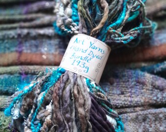 ART HILO PAQUETE Handspun Voluminosos Hilos teñidos a mano Reciclado Hilo de chatarra Tejido a mano Lana Saori Tejido Fibra Fibra Ganchillo Tejer Fieltro