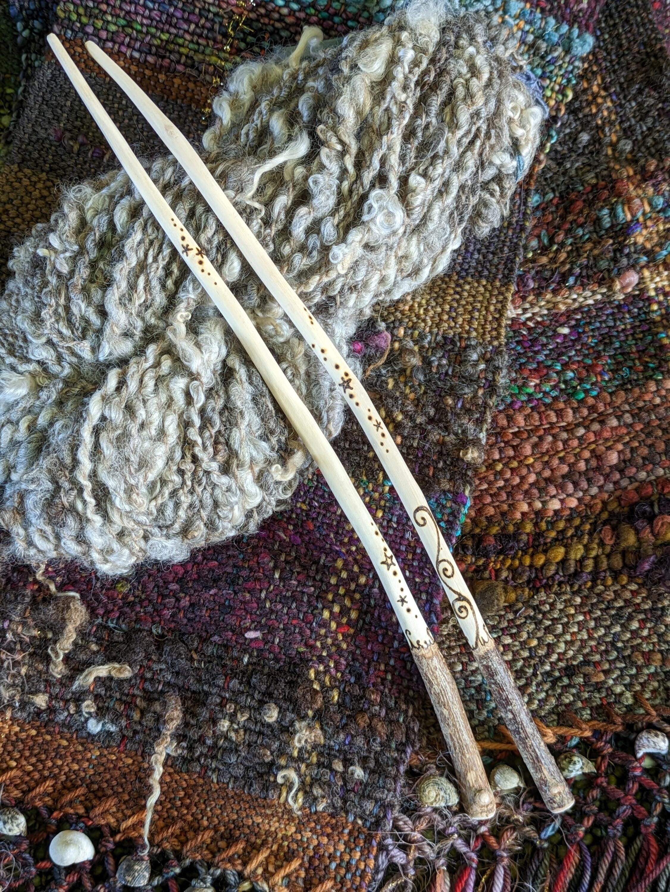 小物 Magic Stick FAKEY KNIT ESSENTIAL PACK Woodland Knitting Needles - Magical Hand Crafted Carved