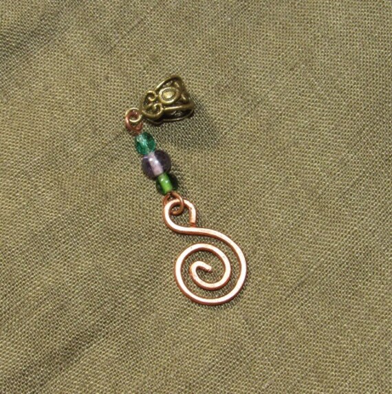 One Dreadlock Bead Copper Spiral Dread Jewellery Hair Jewelry Dangle Cuff Charm Women S Hair Accessories Clothing Shoes Accessories