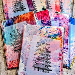 Collage Paper Inky Art Journal Mixed Media Ink Papers Grungy Map Hand Dyed Scrap Junk Journal Ephemera Journaling Card Making Crafts