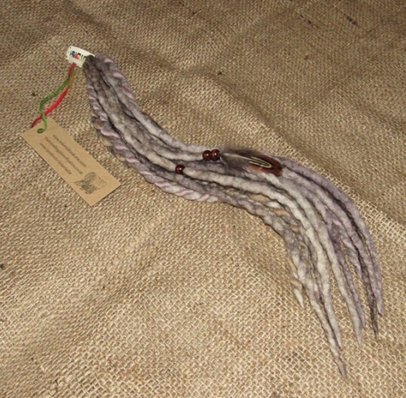 Silver Grey Felted Dreads Clip in Dreadlocks Extensions Wool Etsy
