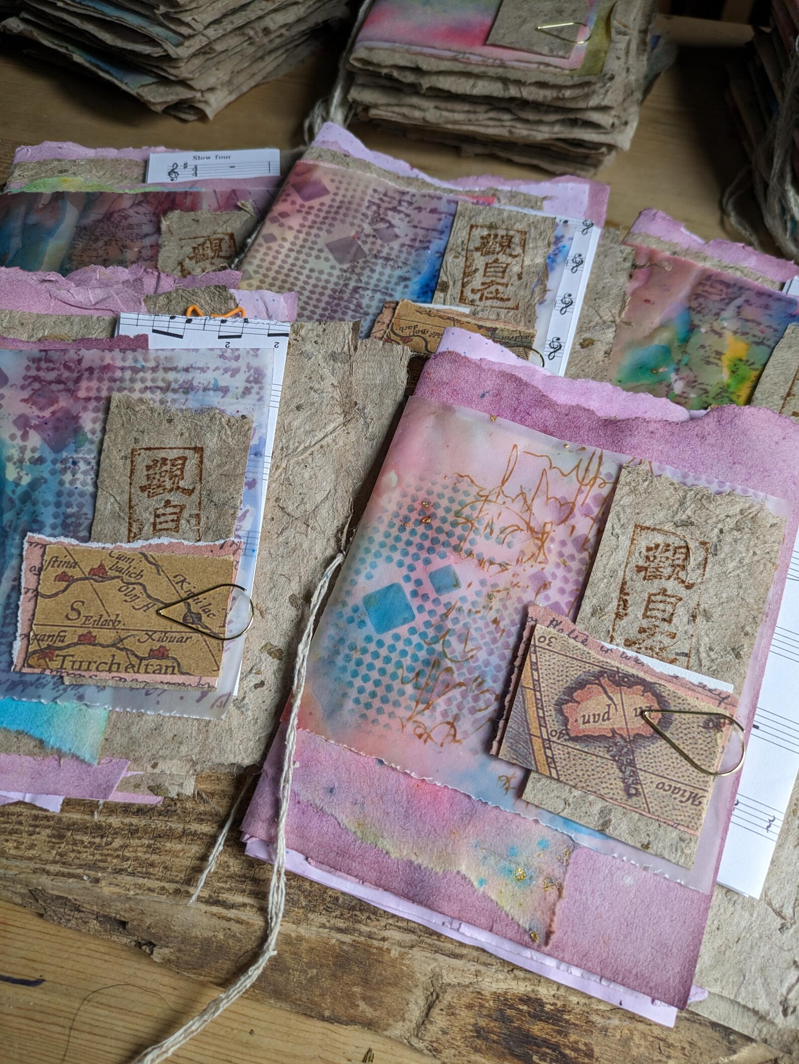 Grungy Art Journal Booklet Notebook Hand Dyed Paper Signature Ragged ...