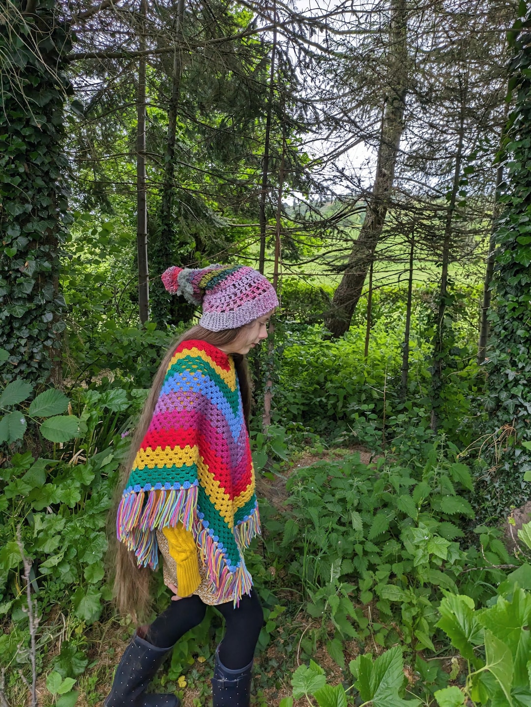 Crochet Pom Pom Hat Adult Size Beanie Bobble Crocheted  display picture 1