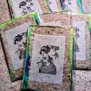 Collage Paper Inky Art Journal Mixed Media Ink Painted Papers Grungy Handmade Natural Scrap Junk Journal Ephemera Journaling Card Making