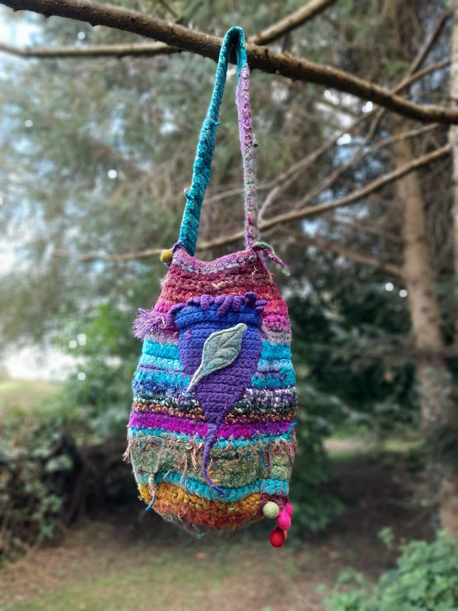 Purple Yarn Storage Bag - Tote Yarn Bag, Durable Knitting and