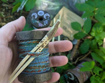 Set de regalo de punto de bolsillo Agujas de tejer a mano Hilo de viaje Wild Crafting Bobina Mini Hilo artístico hilado a mano Hilo teñido a mano Campana de lana arcoíris
