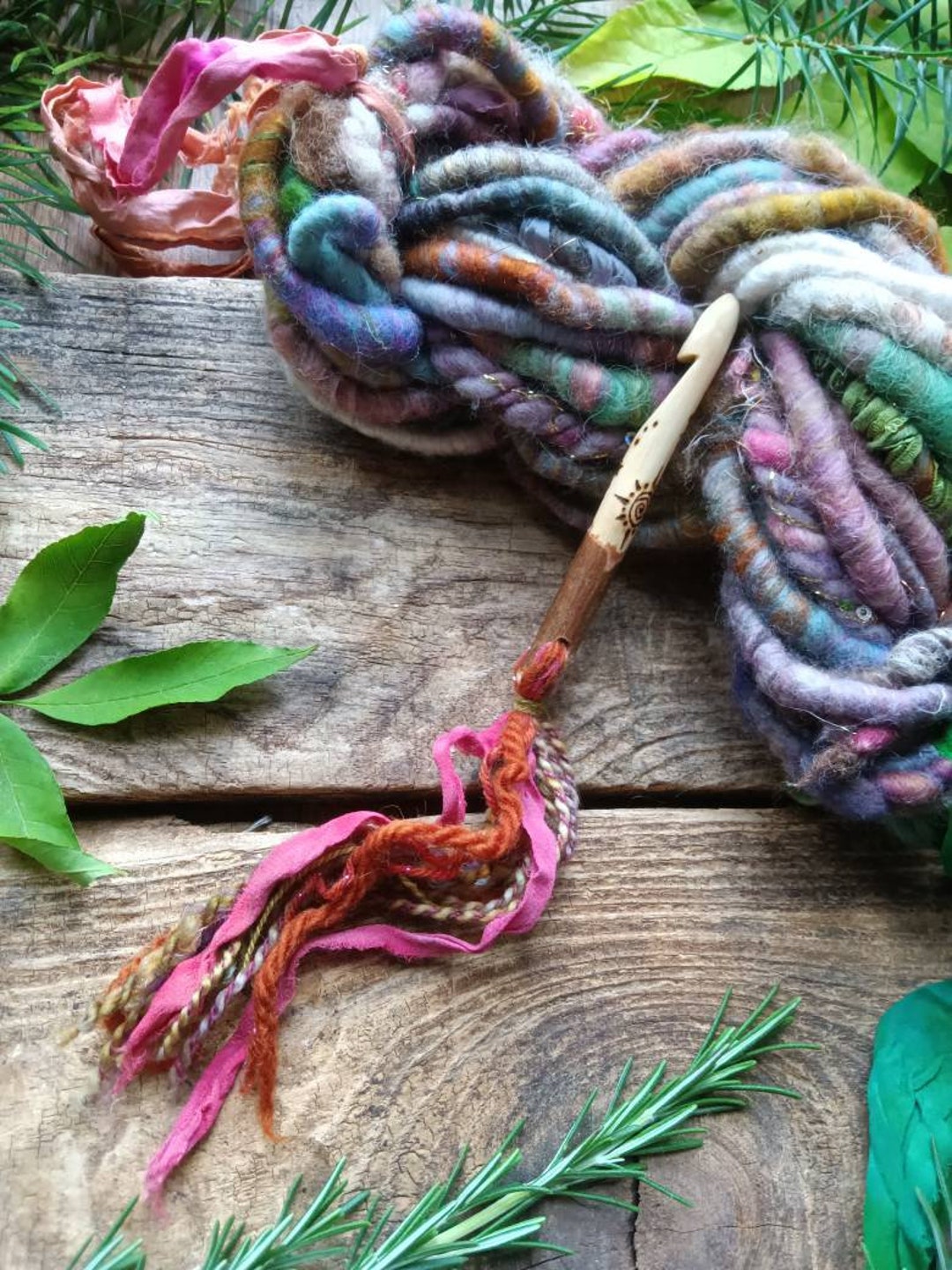 Big Crochet Hook Handmade Rustic Wild Woodland Natural Organic