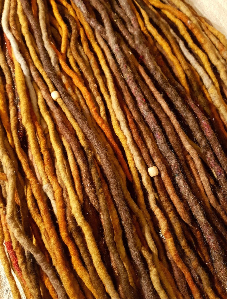 Double Ended Dreads Natural Brown & Ginger Felted Wool Etsy