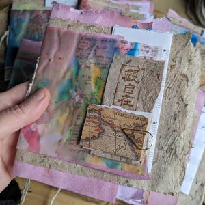 Grungy Art Journal Booklet Notebook Hand Dyed Paper Signature Ragged Zine Mixed Media Junk Journal Handmade Ephemera Collage Art Journaling