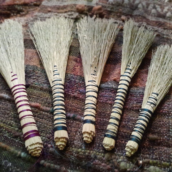 Broom Hand Crafted By Elfie Hawk Tail Hearth Brush Altar Handmade Natural Home Fireplace Floor Van Narrowboat Sweep Traditional Witch Besom