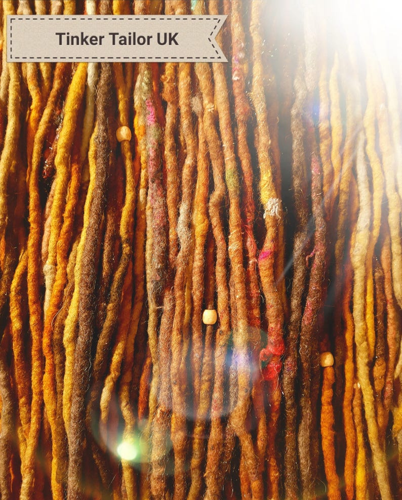 Double Ended Dreads Natural Brown & Ginger Felted Wool Etsy