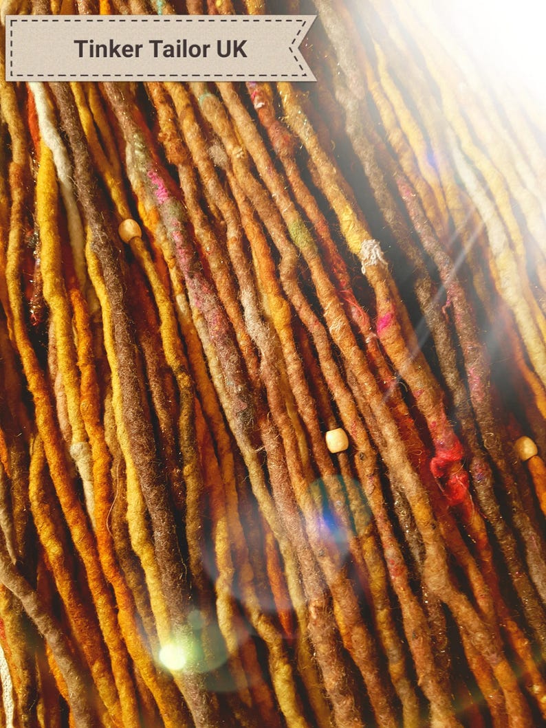 Double Ended Dreads Natural Brown & Ginger Felted Wool Etsy