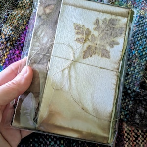 Plant Dyed Paper Eco Printed Hand Dyed Collage Art Journal Mixed Media Eco Print Dye Journal Ephemera Journaling Card Making Crafts