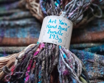 ART HILO PAQUETE Handspun Voluminosos Hilos teñidos a mano Reciclado Hilo de chatarra Tejido a mano Lana Saori Tejido Fibra Fibra Ganchillo Tejer Fieltro