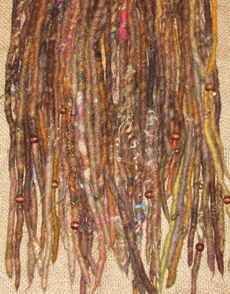 Double Ended Dreads Natural Brown & Ginger Felted Wool Etsy