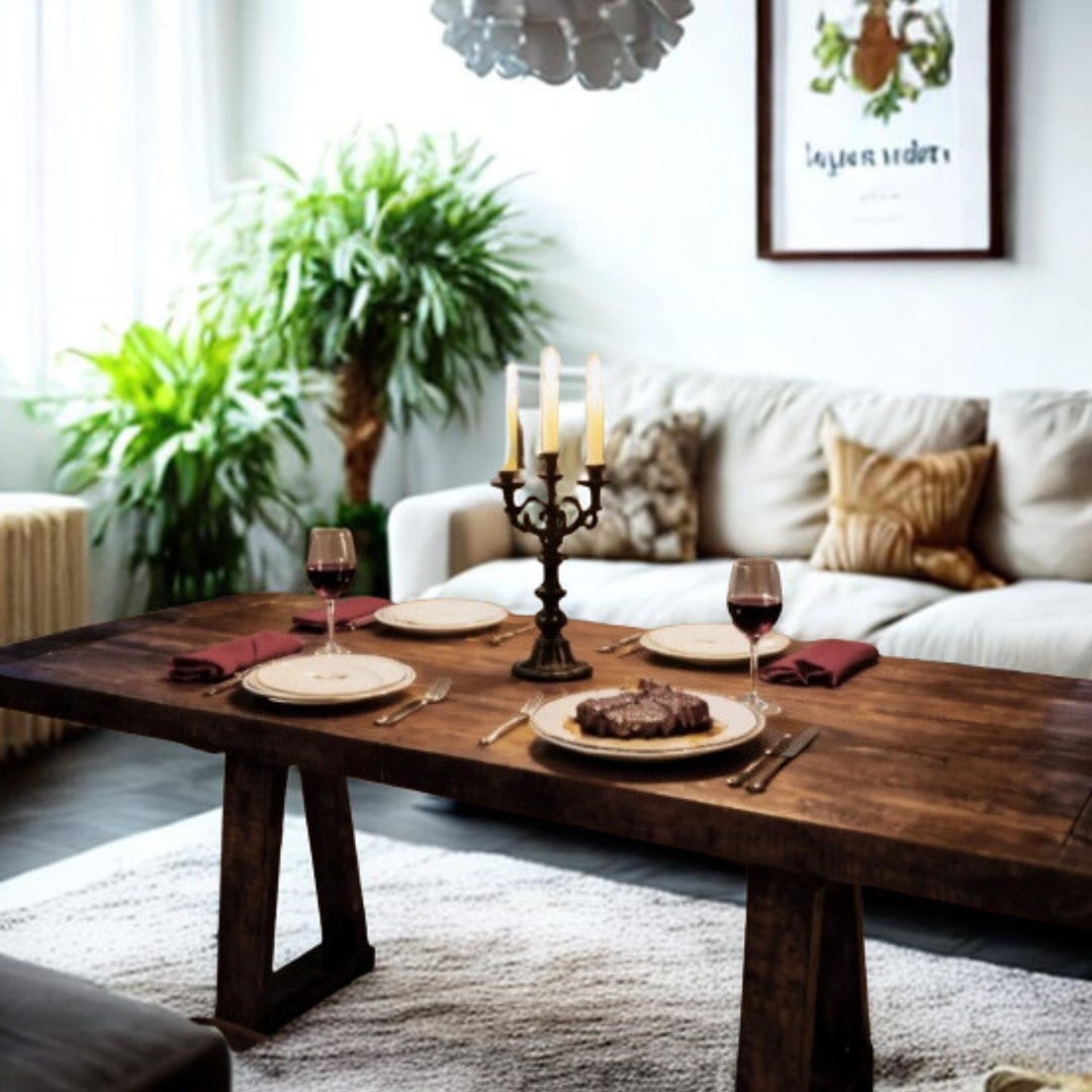 Handcrafted Solid Wood Extendable Dining Table • Seats 6-8 - Etsy
