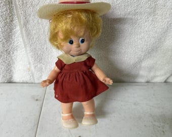 Vintage 1965 R. Dakin and Co. Dream Doll 7" with Original dress and hat.