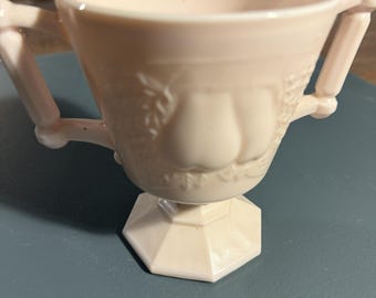Vintage Pink Milk Glass Sugar Bowl