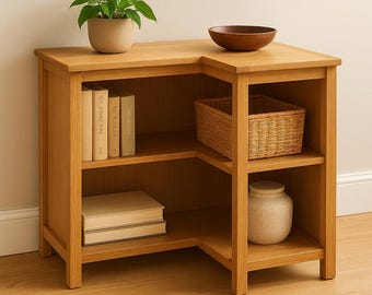 Corner Bookshelf Woodworking Plan – DIY Bookcase Building Instructions (PDF Download)